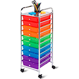 10 Drawer Multicolor Storage Cart - 15-5/16L x 13W x 37-13/32H