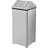 Global Industrial™ Stainless Steel Square Swing Top Trash Can, 24 Gallon