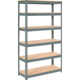 Global Industrial™ Extra Heavy Duty Shelving 48W x 24D x 72H With 6 Shelves, Wood Deck, Gry