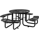 Global Industrial™ 46 Round Outdoor Steel Picnic Table, Expanded Metal, Black