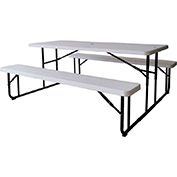Global Industrial™ 6 Folding Plastic Picnic Table, White