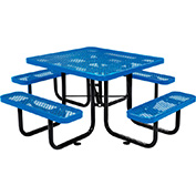 Global Industrial™ 46 Square Picnic Table, Expanded Metal, Blue
