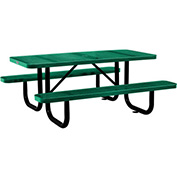 Global Industrial™ 6 Rectangular Picnic Table, Perforated Metal, Green