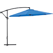 Global Industrial™ Cantilever Umbrella w/ Crank, Tilt & Cross Brace, Olefin Fabric, 10 W, Blue