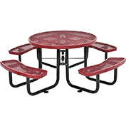 Global Industrial™ 46 Round Picnic Table, Expanded Metal, Red
