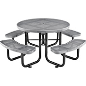 Global Industrial™ 46 Round Picnic Table, Perforated Metal, Gray