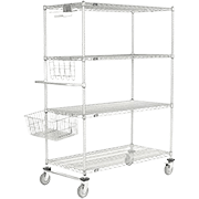 Nexelate® Silver Epoxy Wire Shelf Truck For Curbside Pickup