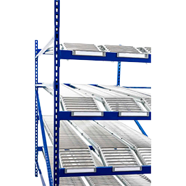 Boltless Gravity Flow Racks with SpanTrack Rollers