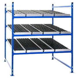 Bolted Gravity Flow Racks with SpanTrack Wheel Beds
